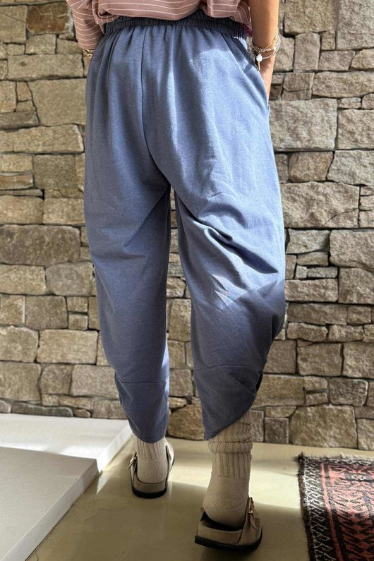 The Sunday Morning 7/8 Twist Pant Denim Melange